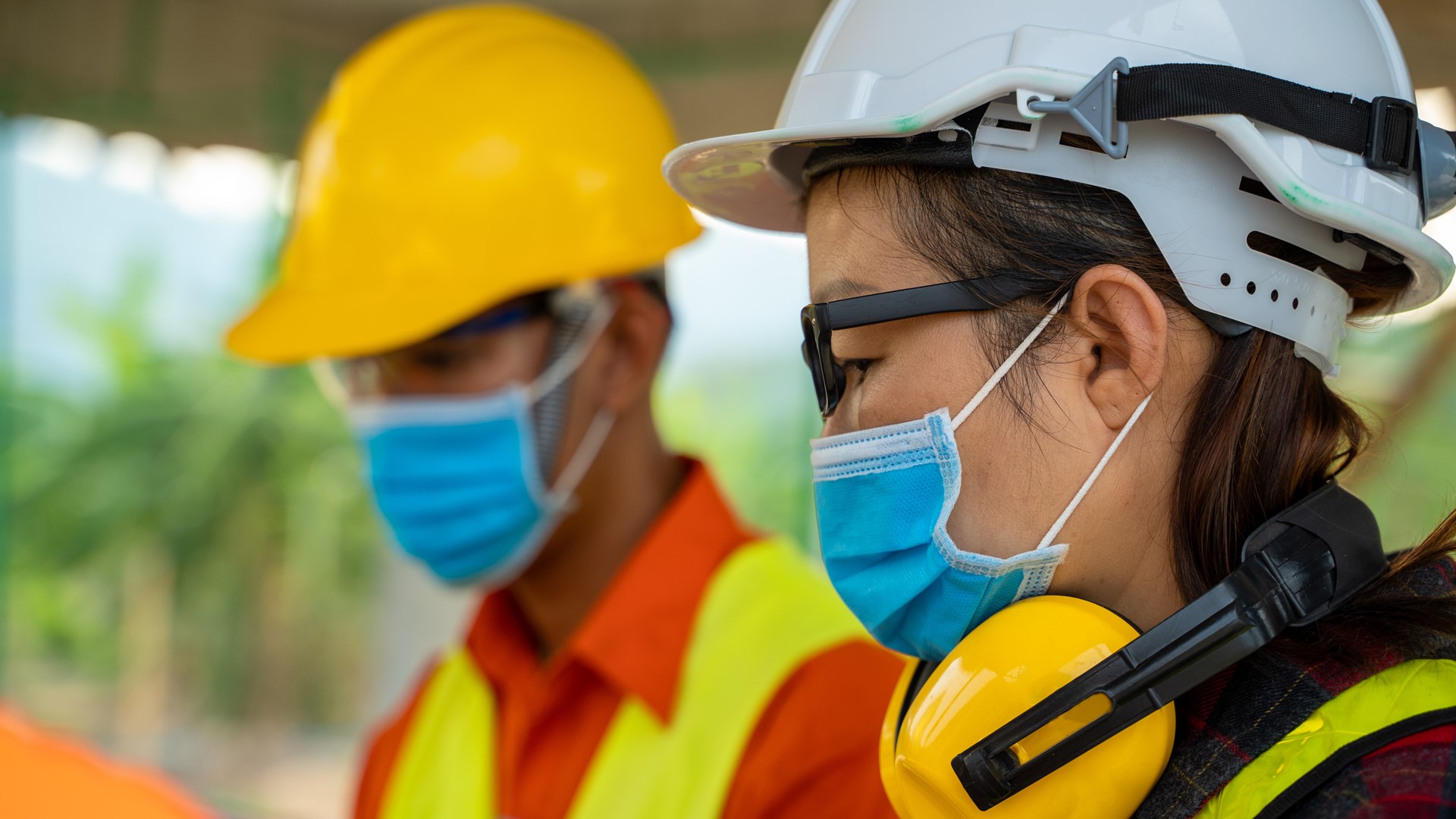 Image of maintenance workers with masks